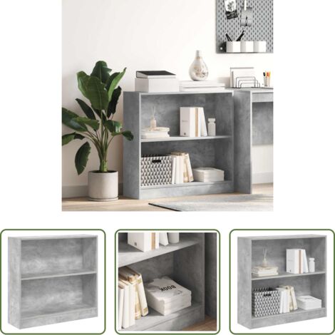 Étagère multifonction -  Bibliothèque Gris béton 80x24x75 cm Bois d'ingénierie
