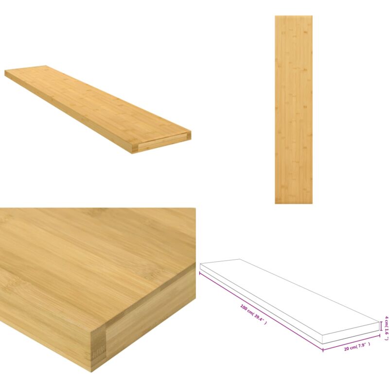 Tagère murale 100x20x4 cm bambou - Étagère Murale - Étagère Flottante - Étagère Bambou - Rangement Mural - Décoration Murale - Home & Living