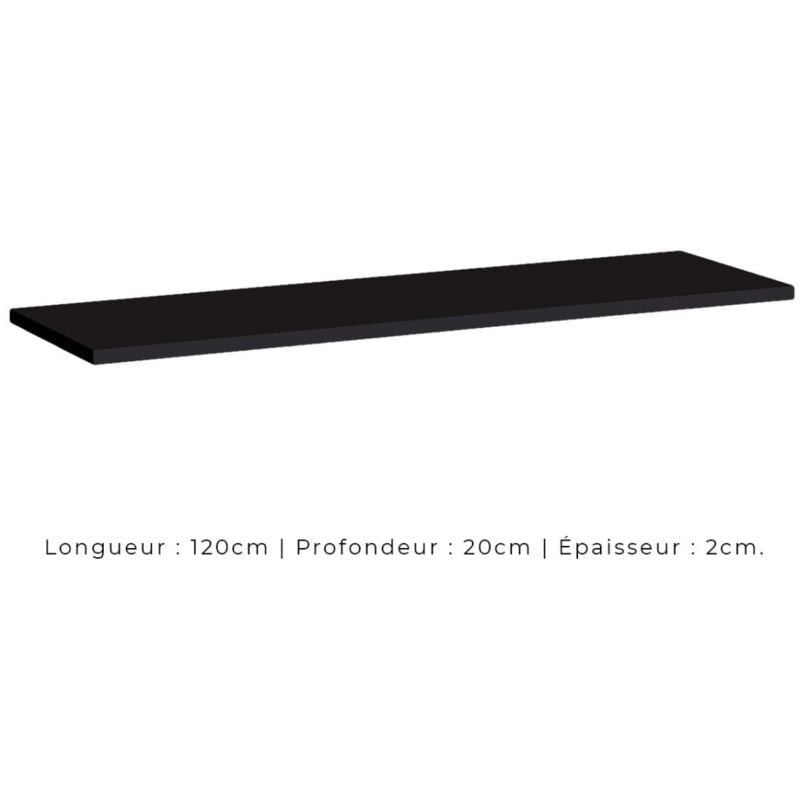 Meublorama - tagère murale 120 cm switch – Coloris noir – Design moderne et pratique