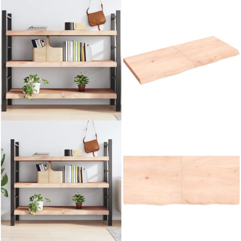 Vidaxl - tagère murale 140x60x(2-6) cm bois de chêne massif non traité - Étagère Murale - Étagère Rustique - Étagère En Bois - Étagère Chêne
