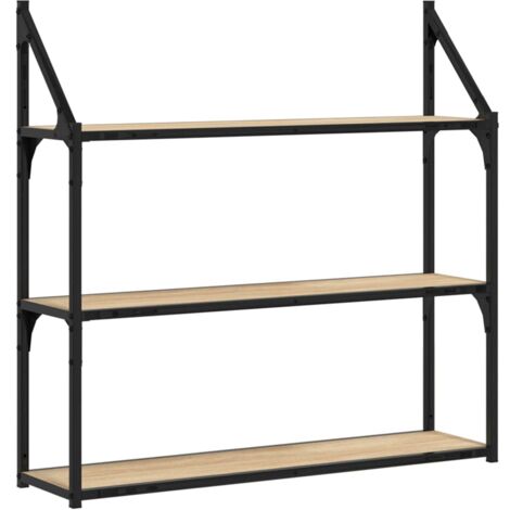 Étagère murale 3 niveaux chêne sonoma 80x21x78,5