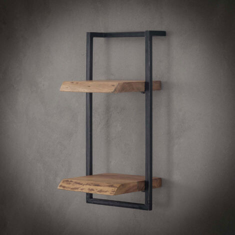 Etagère murale 30x25x65 cm en acacia massif et métal - ALONG