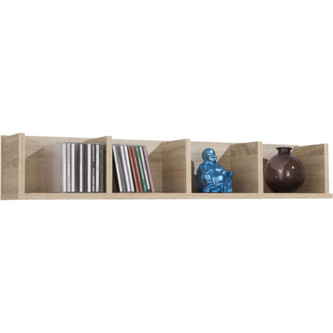 Etagère murale 4 cases en bois imitation chêne - ET13039-2