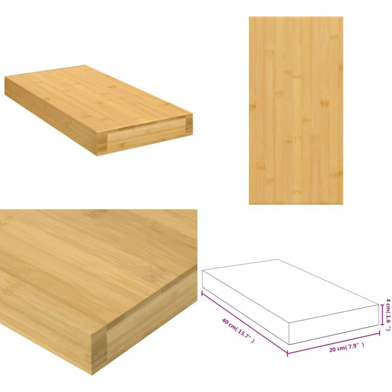 Tagère murale 40x20x4 cm bambou - Étagère Murale - Étagère Suspendue - Rangement Mural - Décoration Murale - Étagère Bambou - Home & Living