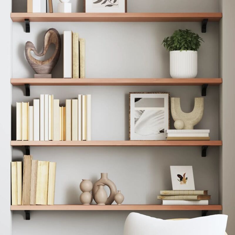 Vidaxl - tagère murale marron clair 80x20x2 cm bois chêne massif traité