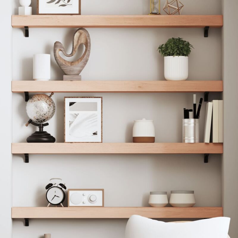 Tagère murale 100x10x6 cm bois de chêne massif non traité - Vidaxl