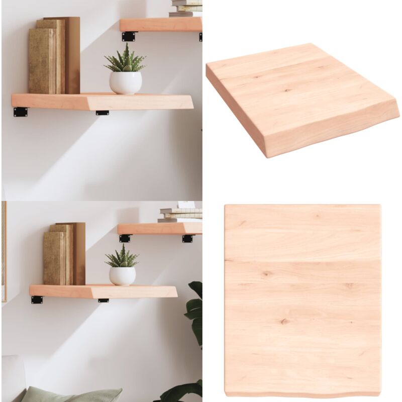 Étagère murale 40x50x(2-6) cm bois de chêne massif non traité - Étagère Murale - Étagère Rustique - Étagère Bois Chêne - Rangement Mural - Décoration
