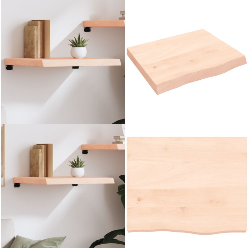 Vidaxl - tagère murale 60x50x(2-6) cm bois de chêne massif non traité - Etagere Murale - Étagère Rustique - Étagère Bois Chêne - Rangement Mural