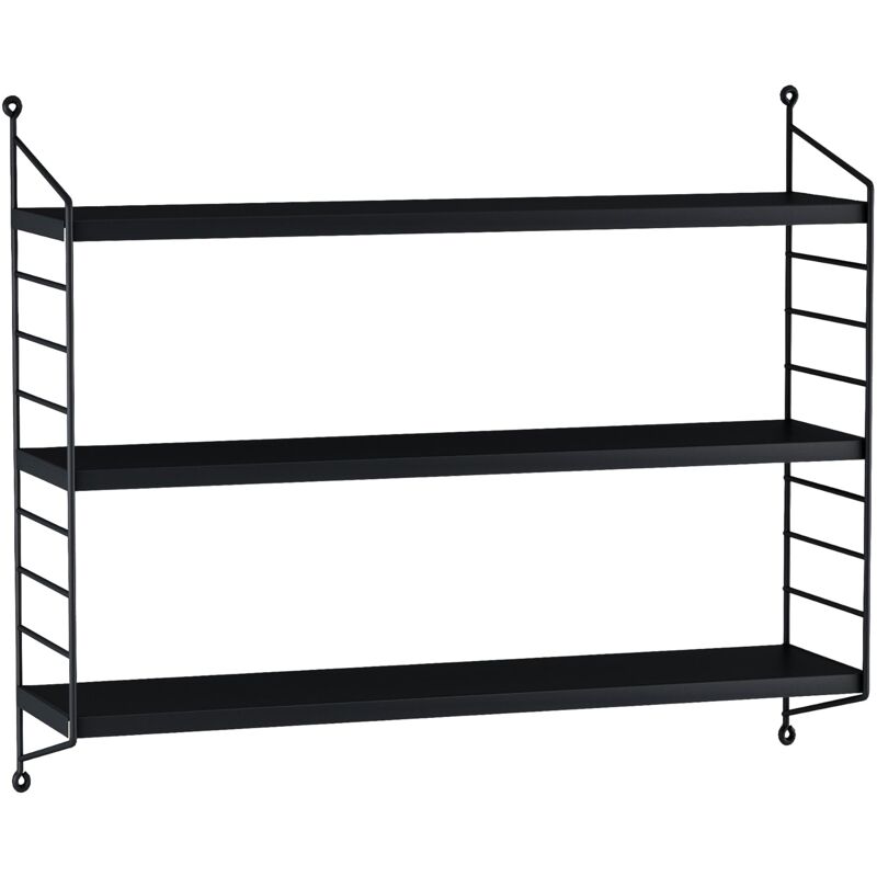 Helloshop26 - tagère murale à 3 niveaux modulables 50 x 60 x 15 cm noir