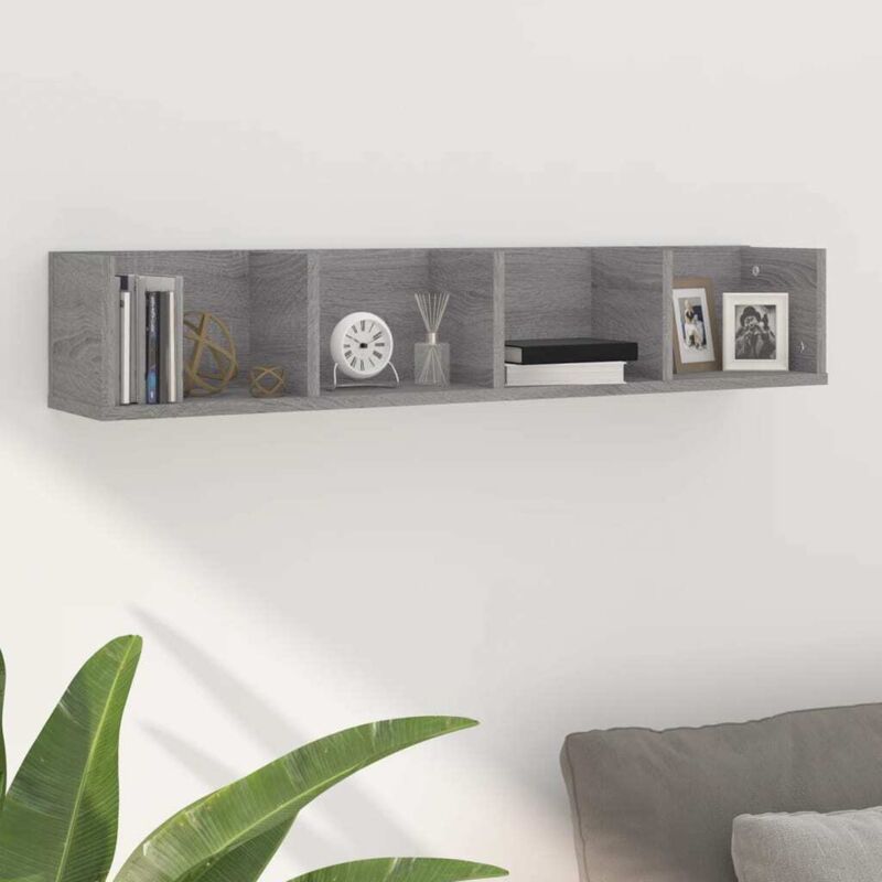 Vidaxl - tagère murale à cd Sonoma gris 100x18x18 cm Bois d'ingénierie