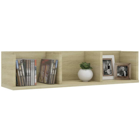 Étagère murale à CD Chêne sonoma 75x18x18