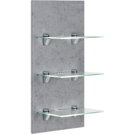 Étagère murale à Led SANTINI Aspect Béton avec 3 tablettes en verre - aspect béton