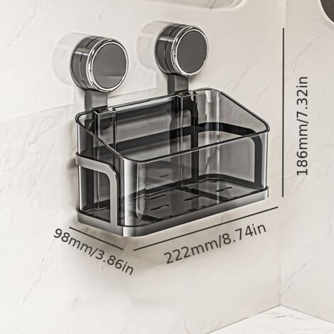 Étagère murale à ventouse en acier inoxydable – Support de rangement robuste sans perçage ni colle, antirouille, pour salle de bain et cuisine