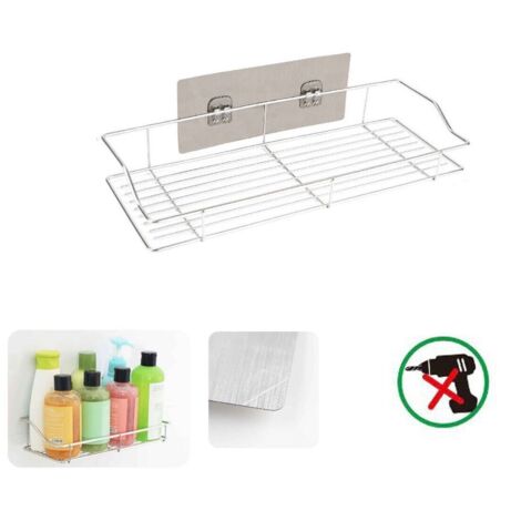 ÉTAGÈRE MURALE ADHÉSIVE ORGANISATEUR ÉTAGÈRE DE RANGEMENT SALLE DE BAIN CUISINE 03487