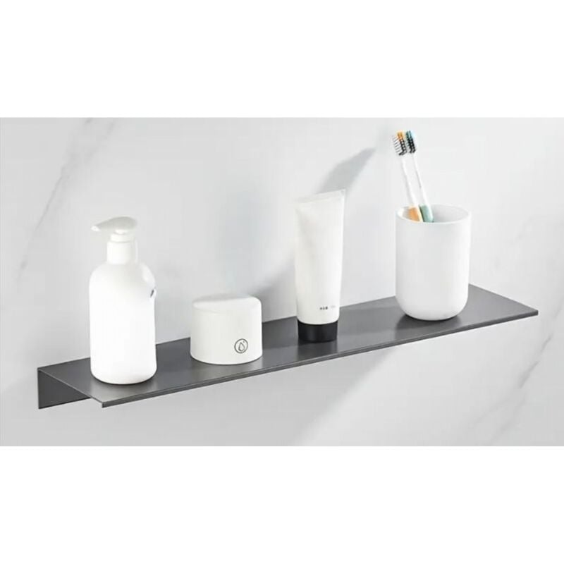 Etagère murale alu de salle de bains Noir - 120cm