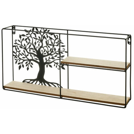 Etagère Murale Arbre 2 Etagères Design Moderne Etagère Bois Métal