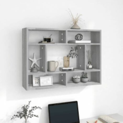 Étagère murale  Armoire murale Meuble Étagère Sonoma gris 75x16x55 cm Bois ingénierie 70766