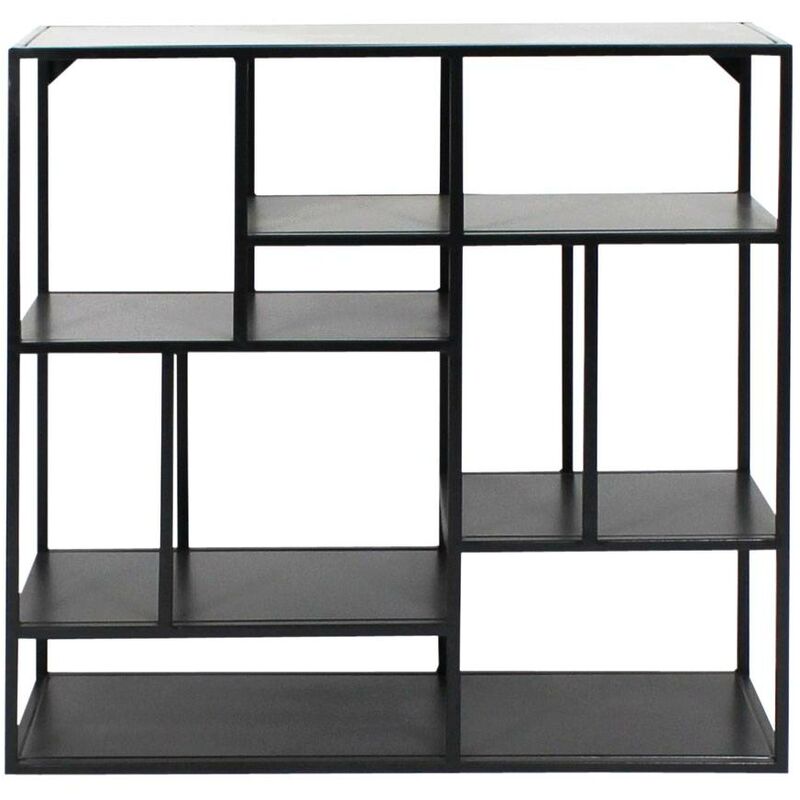 Made In Meubles - Etagère murale en métal noir Joshua