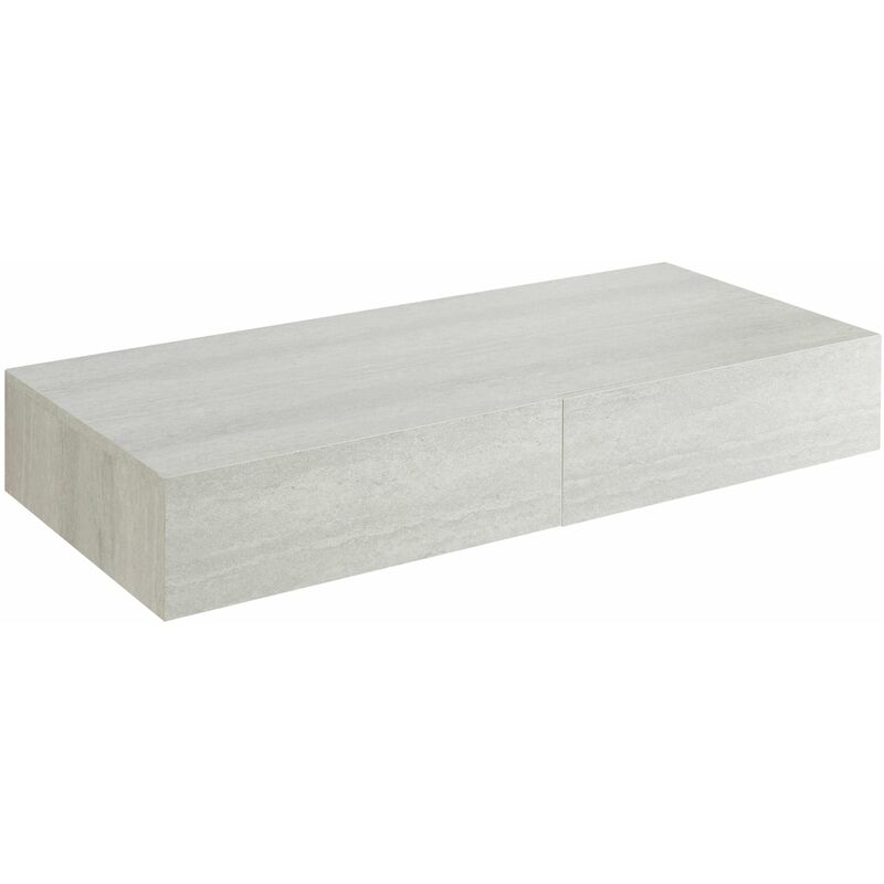 Helloshop26 - tagère murale avec 2 tiroirs 80 x 35 x 12 cm effet béton