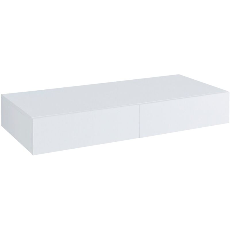 Tagère murale 2 tiroirs 80 x 35 x 12 cm blanc