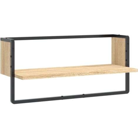 Étagère murale avec barre chêne sonoma 65x25x30