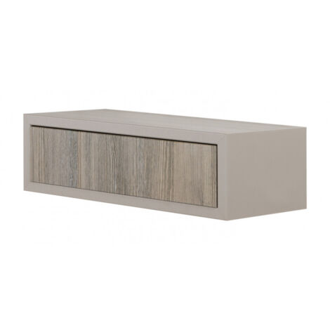 Étagère murale avec tiroir, table de chevet suspendue, chêne brun et moka, 45 x 13,4 x 20 cm - Legolo