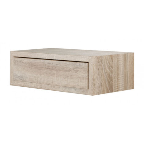 Étagère murale avec tiroir, table de chevet suspendue, étagère murale, chêne Sagerau, 45 x 14,3 x 23,7 cm - Legolo Maxi