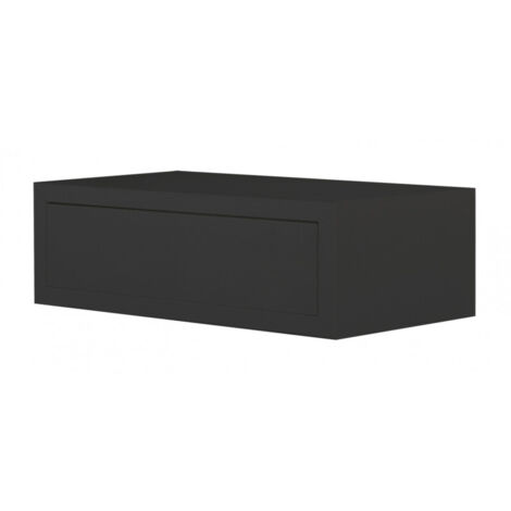 Étagère murale avec tiroir, table de chevet suspendue, étagère murale, noire, 45 x 14,3 x 23,7 cm - Legolo Maxi