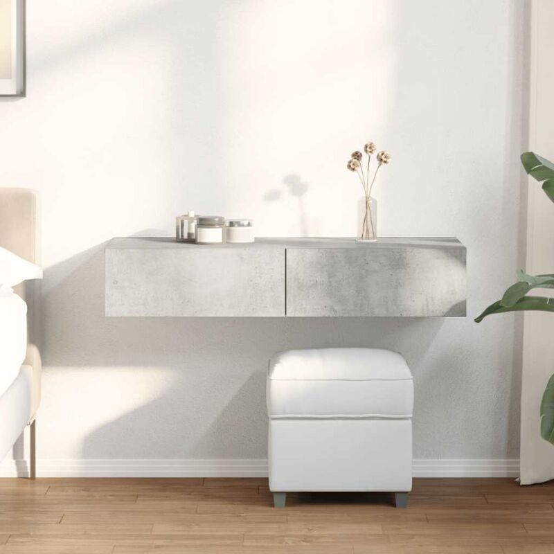 Vidaxl - tagère murale avec tiroirs gris béton bois d'ingénierie