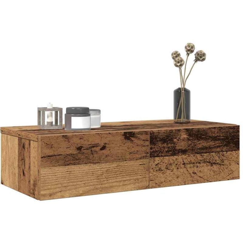 Vidaxl - tagère murale avec tiroirs vieux bois bois d'ingénierie