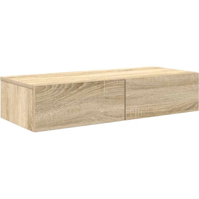 Vidaxl - tagère murale avec tiroirs chêne sonoma bois d'ingénierie