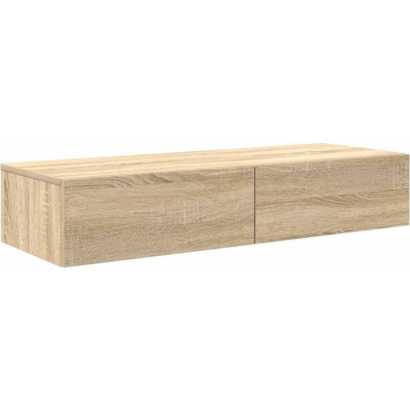 Vidaxl - tagère murale avec tiroirs chêne sonoma bois d'ingénierie