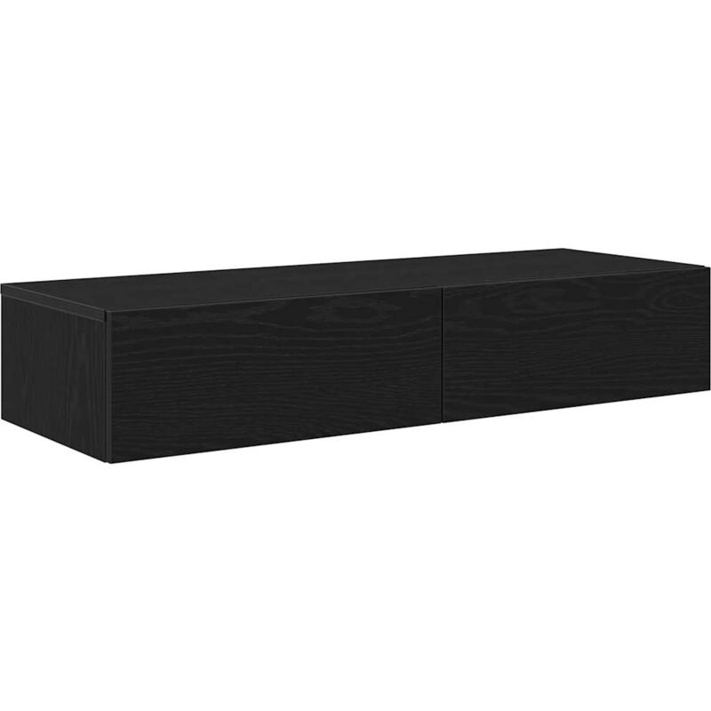 Tagère murale avec tiroirs noir 100x36x19 cm bois d'ingénierie Vidaxl