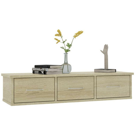 Étagère murale avec tiroirs Chêne sonoma 88x26x18,5