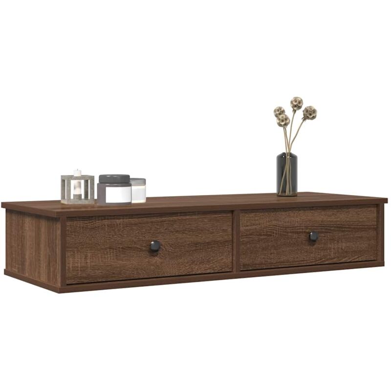 Vidaxl - tagère murale avec tiroirs chêne marron bois d'ingénierie