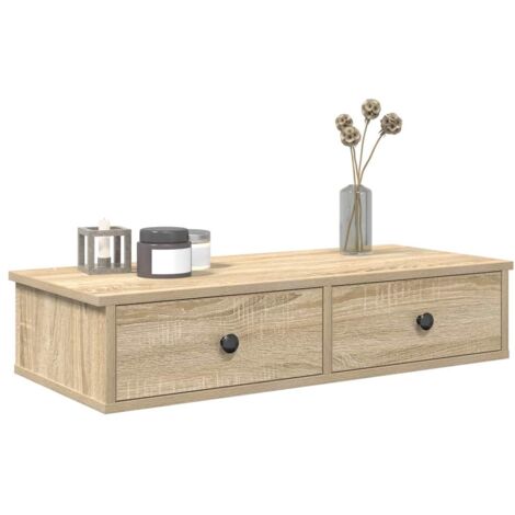 Étagère murale avec tiroirs-Étagère flottante-Étagère de rangement suspendue chêne sonoma bois d'ingénierie 986585