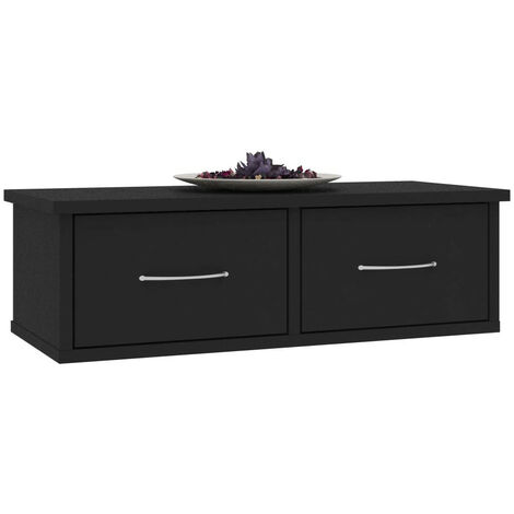 Étagère murale avec tiroirs Noir 60x26x18,5