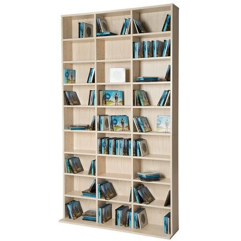 Étagère murale Bibliothèque 180 cm de hauteur. 27 compartiments Hêtre marron