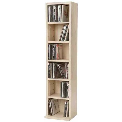 Étagère murale Bibliothèque 90 cm de hauteur. 6 compartiments Marron hêtre