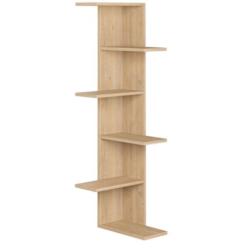Etagère murale, bibliothèque coloris chêne cambrian - longueur 37 x profondeur 24 x hauteur 141 cm