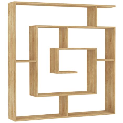 Etagère murale, bibliothèque en bois coloris chêne cambrian - longueur 125 x profondeur 22 x hauteur 129 cm
