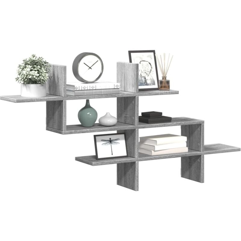 Vidaxl - tagère murale sonoma gris 124,5x18x60,5 cm bois d'ingénierie