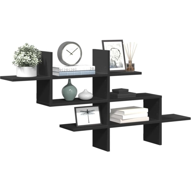 Vidaxl - tagère murale noir 124,5x18x60,5 cm bois d'ingénierie