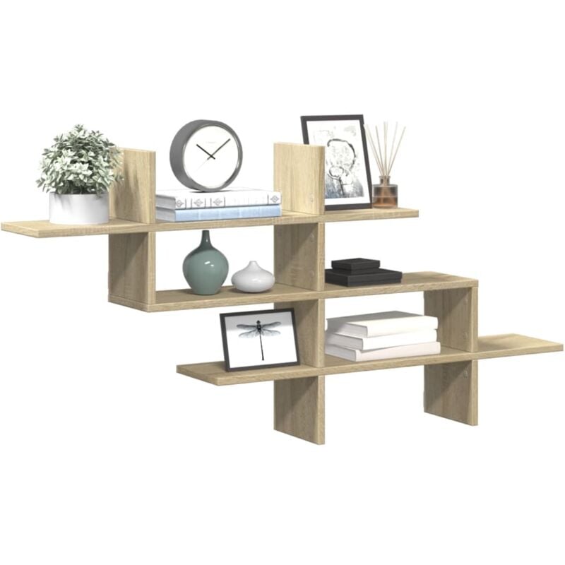 Tagère murale chêne sonoma 124,5x18x60,5 cm bois d'ingénierie - Vidaxl