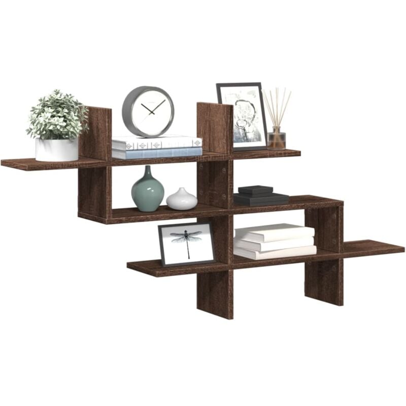 Vidaxl - tagère murale chêne marron 124,5x18x60,5 cm bois d'ingénierie