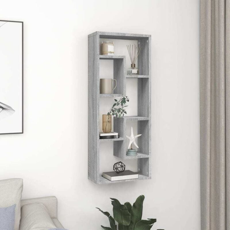 Vidaxl - tagère murale Sonoma gris 36x16x90 cm Bois ingénierie