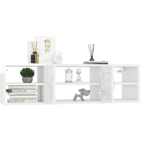 Étagère murale 138 cm Rocket White en blanc brillant