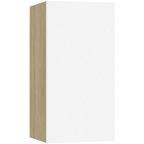 Etagère murale Blanc et chêne sonoma 30,5x30x60