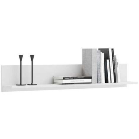 Étagère murale blanche 100 cm – Panneau stratifié 18 mm – Fixations invisibles pour installation esthétique – Pour salon et bureau