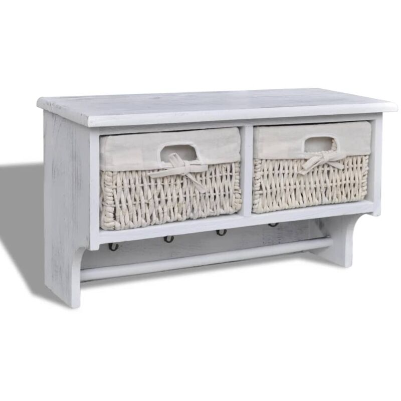 Vidaxl - Porte-manteau Blanc 60x23,5x33 cm Bois de Paulownia